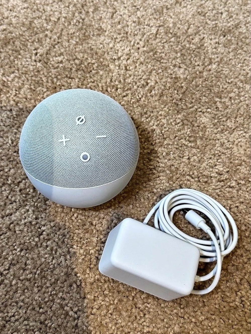 Amazon Echo Dot (4th Generation) ) Portable Speaker, White & Gray